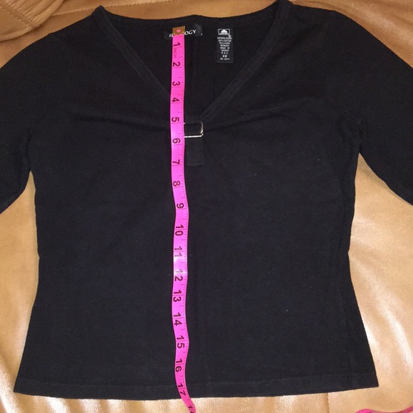 Ideology shirt tank top 3/4 sleeves vintage from early 2000s 95% cotton XS - Picture 9 of 9